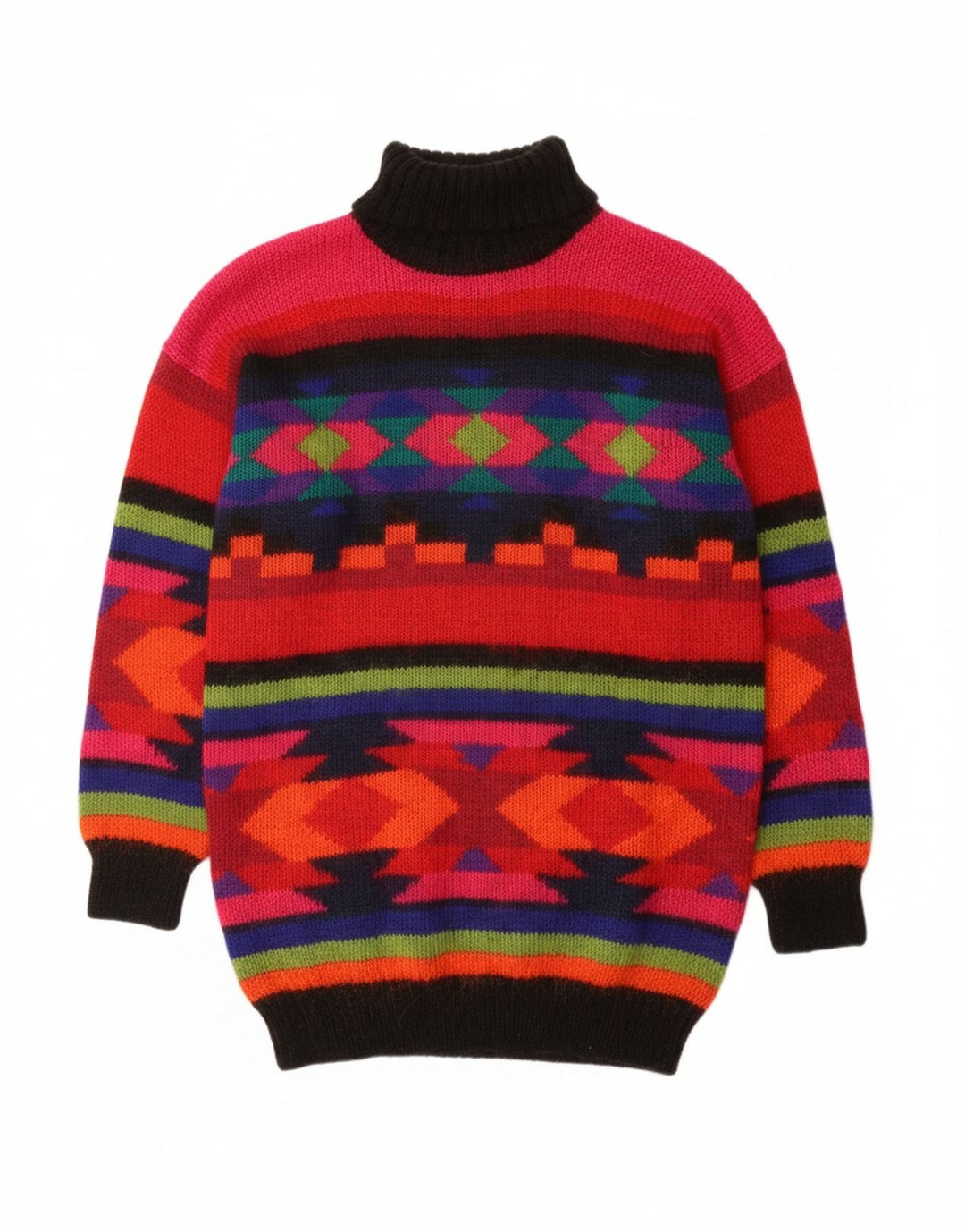 BHS Womens Roll Neck Jumper Sweater UK 10/12 Medium Multicoloured