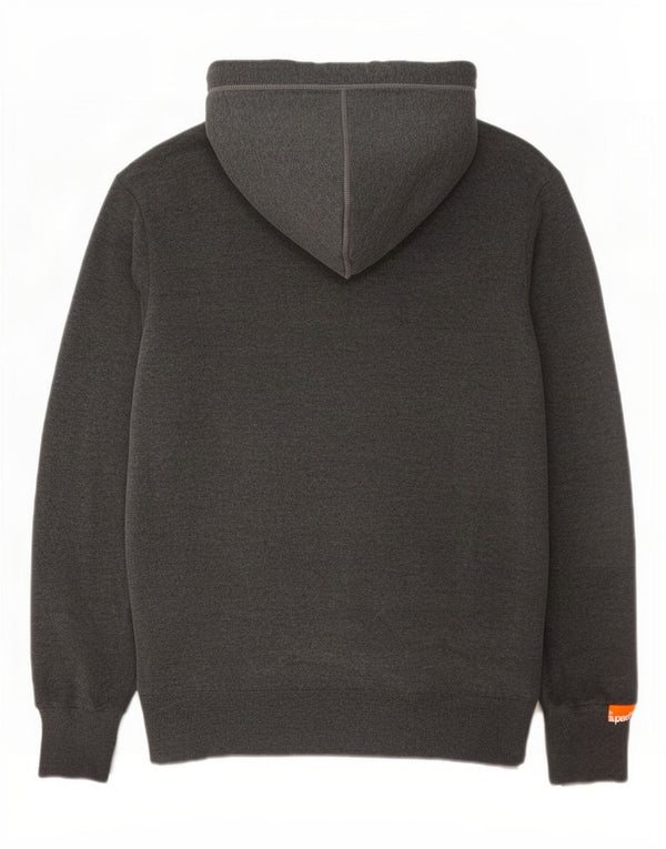 Superdry Mens Zip Hoodie Sweater Large Grey Cotton