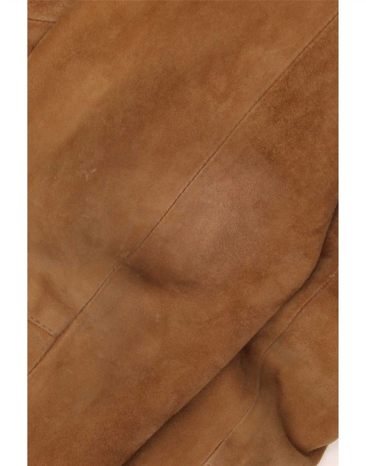 Vintage Mens Suede Jacket IT 48 Medium Brown Leather
