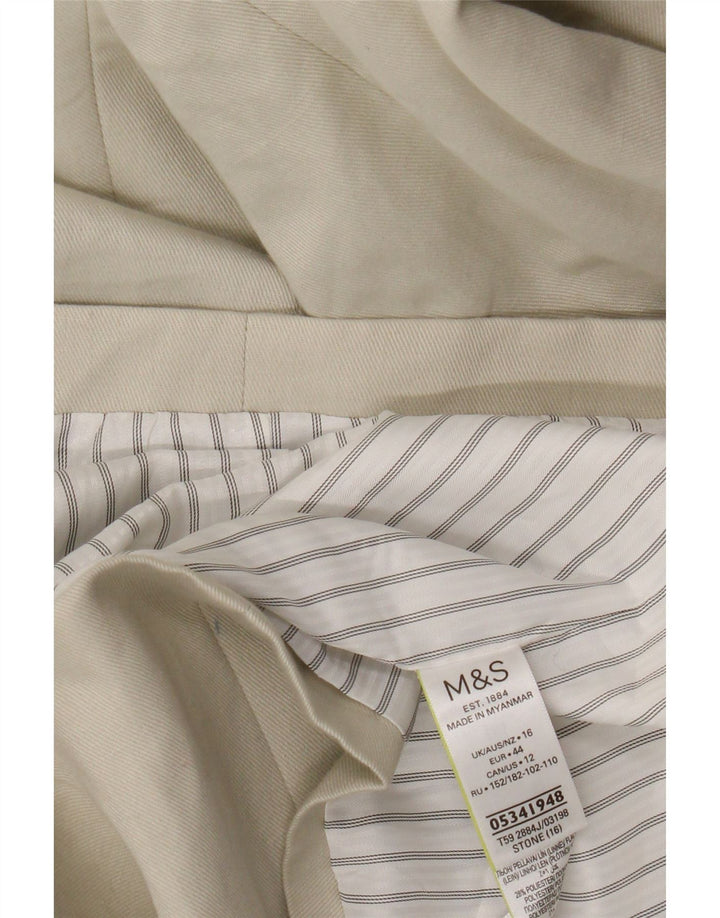 Marks & Spencer Womens Double Breasted Blazer Jacket UK 16 Large Beige