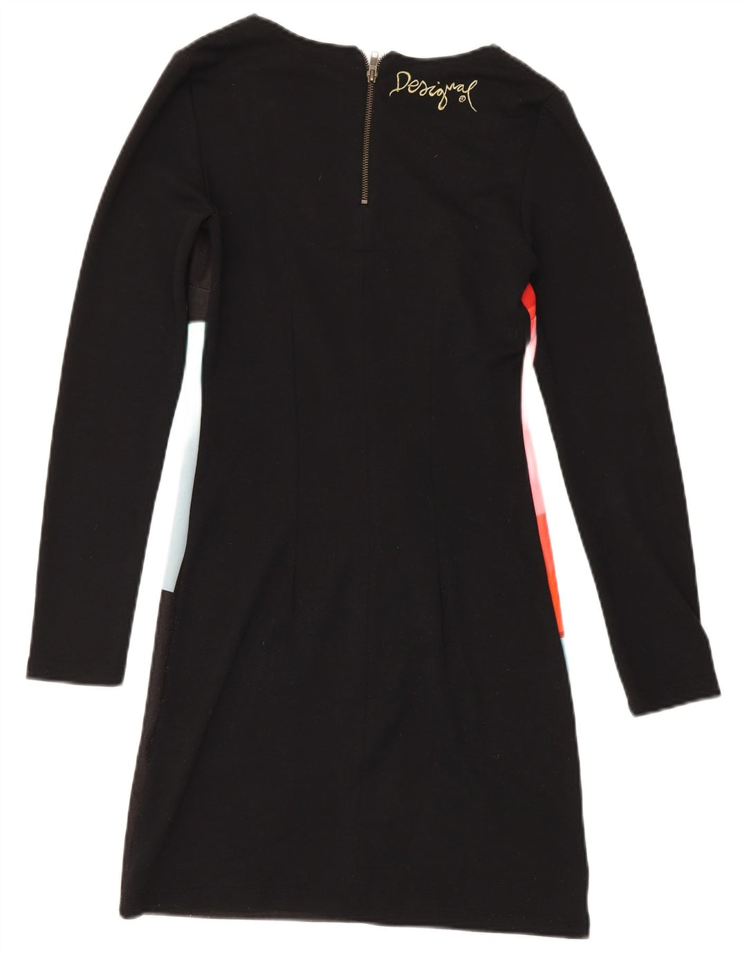 Desigual Womens Basic Dress UK 12 Medium Black Geometric Polyester