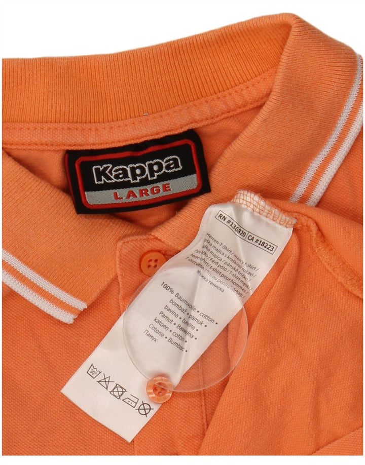 KAPPA Mens Polo Shirt Large Orange Cotton