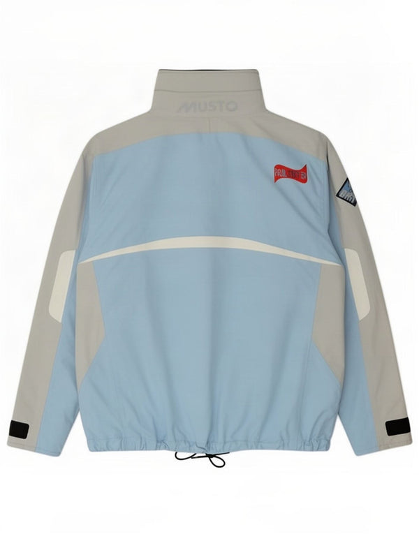 Musto Womens Graphic Rain Jacket UK 14 Large Blue Colourblock Nylon