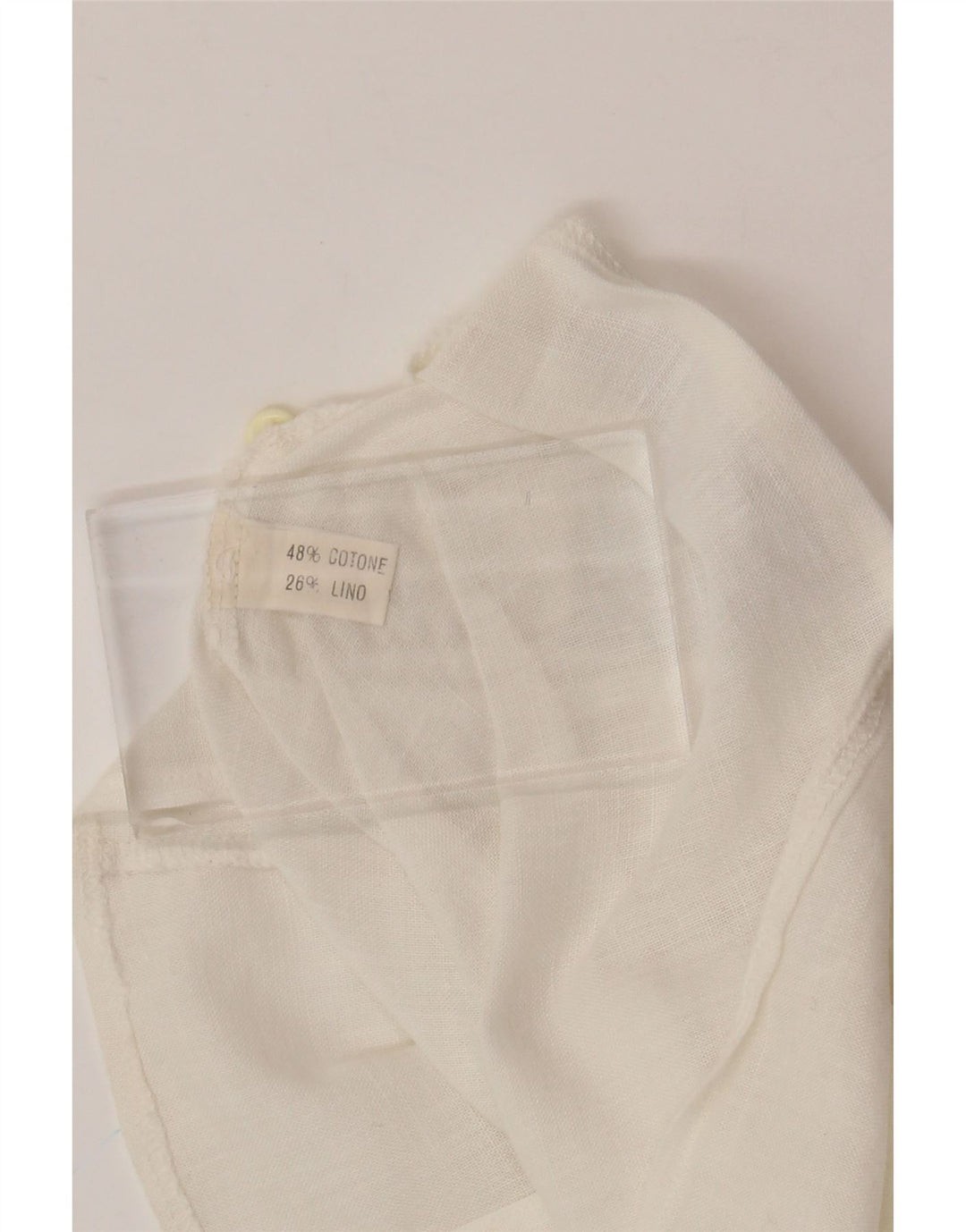 VINTAGE Womens Short Sleeve Shirt Blouse UK 12 Medium White Cotton