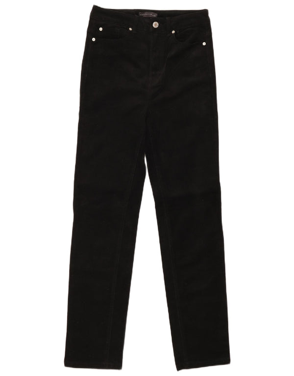 MARKS & SPENCER Womens Corduroy Trousers UK 10 Small W28 L30  Black