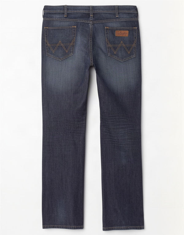 Wrangler Mens Arizona Stretch Straight Jeans W34 L34 Navy Blue Cotton