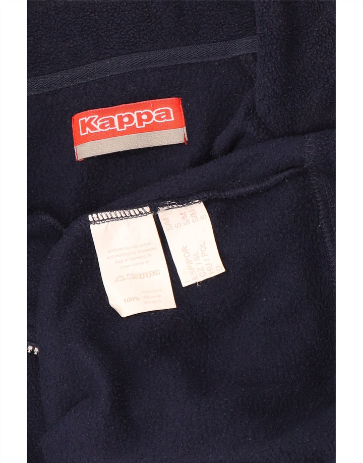 Kappa Mens Zip Neck Fleece Jumper Small Navy Blue Polyester
