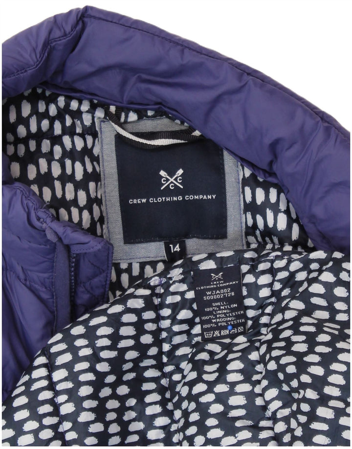 CREW CLOTHING Womens Padded Jacket UK 14 Large Navy Blue Nylon