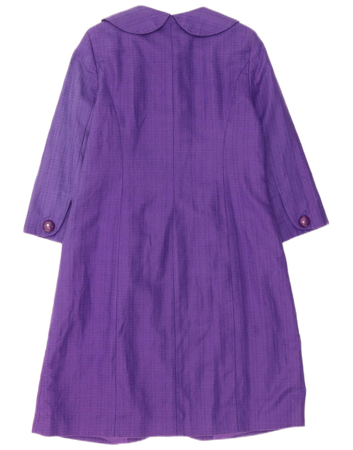 Monsoon Womens Overcoat UK 12 Medium Purple Cotton