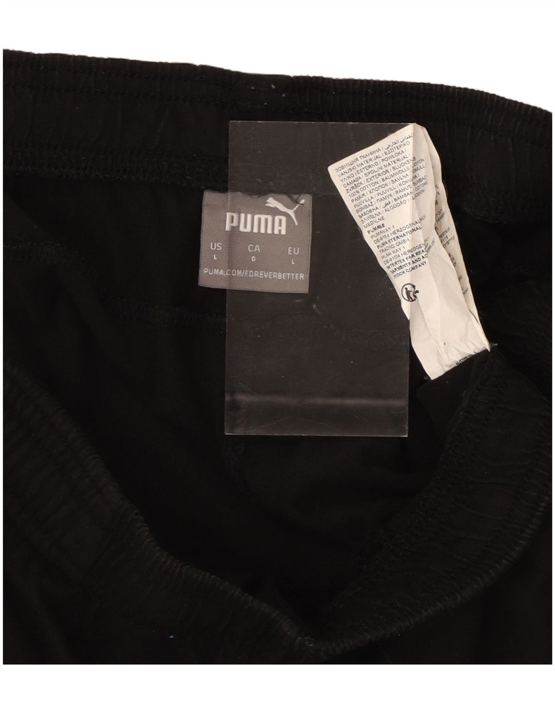 PUMA Mens Graphic Sport Shorts Large  Black Cotton