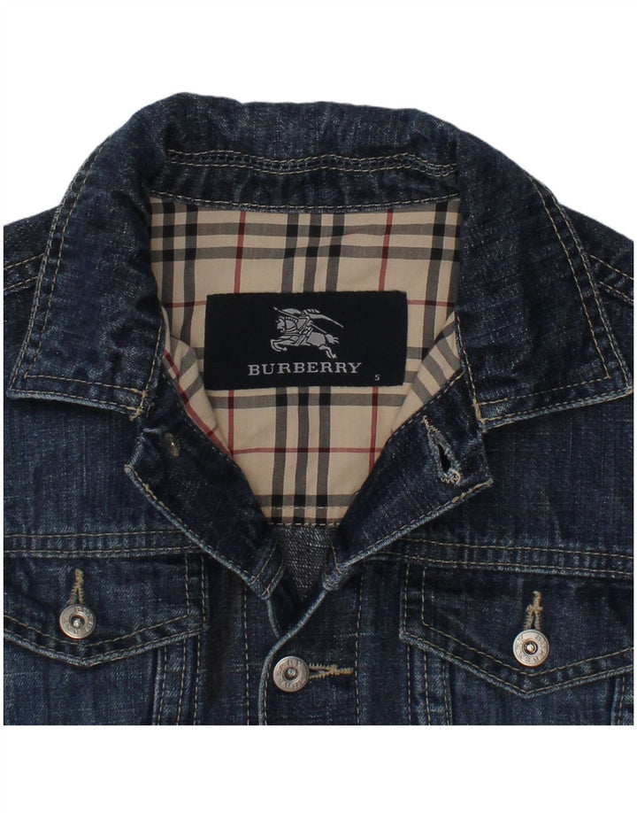 BURBERRY Boys Denim Jacket 4-5 Years Blue Cotton