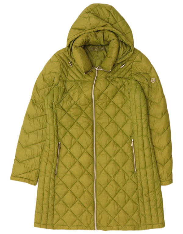 Michael Kors Womens Hooded Padded Coat UK 14 Medium Green Nylon