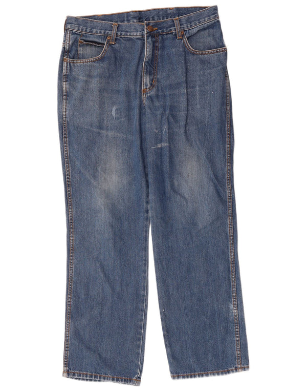 Wrangler Mens Ohio Straight Jeans W34 L30 Blue Cotton
