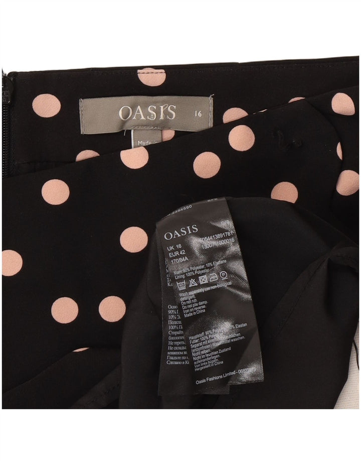 Oasis Womens Mini Skirt UK 16 Large W34  Black Polka Dot Polyester