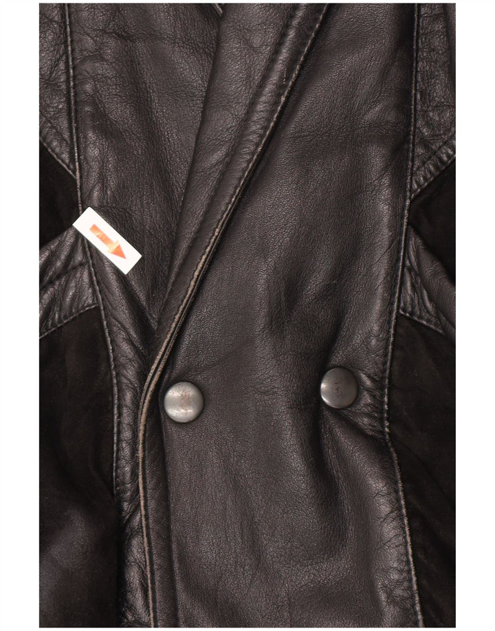 Vintage Mens Bomber Leather Jacket UK 40 Large Black