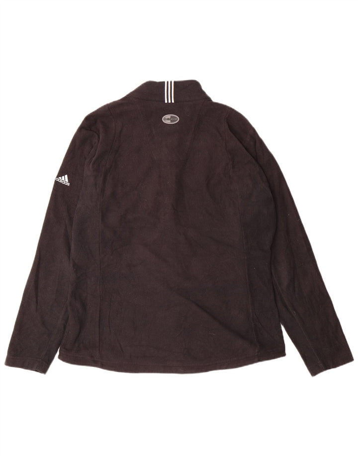 ADIDAS Womens Climawarm Fleece Jacket UK 14 Medium Black Polyester