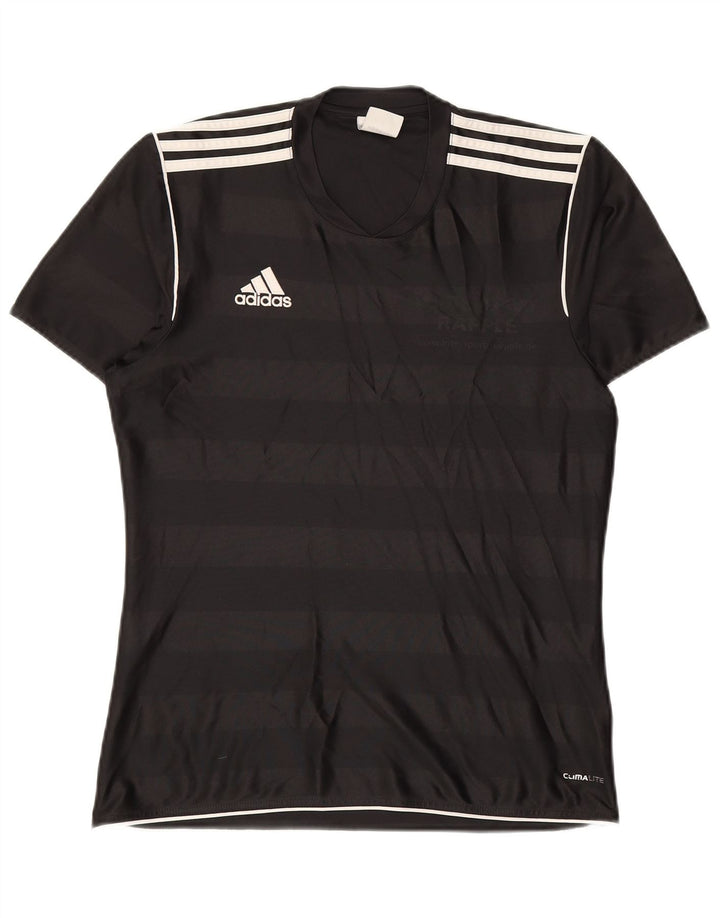 ADIDAS Mens Climalite Graphic T-Shirt Top Small Black Striped Polyester