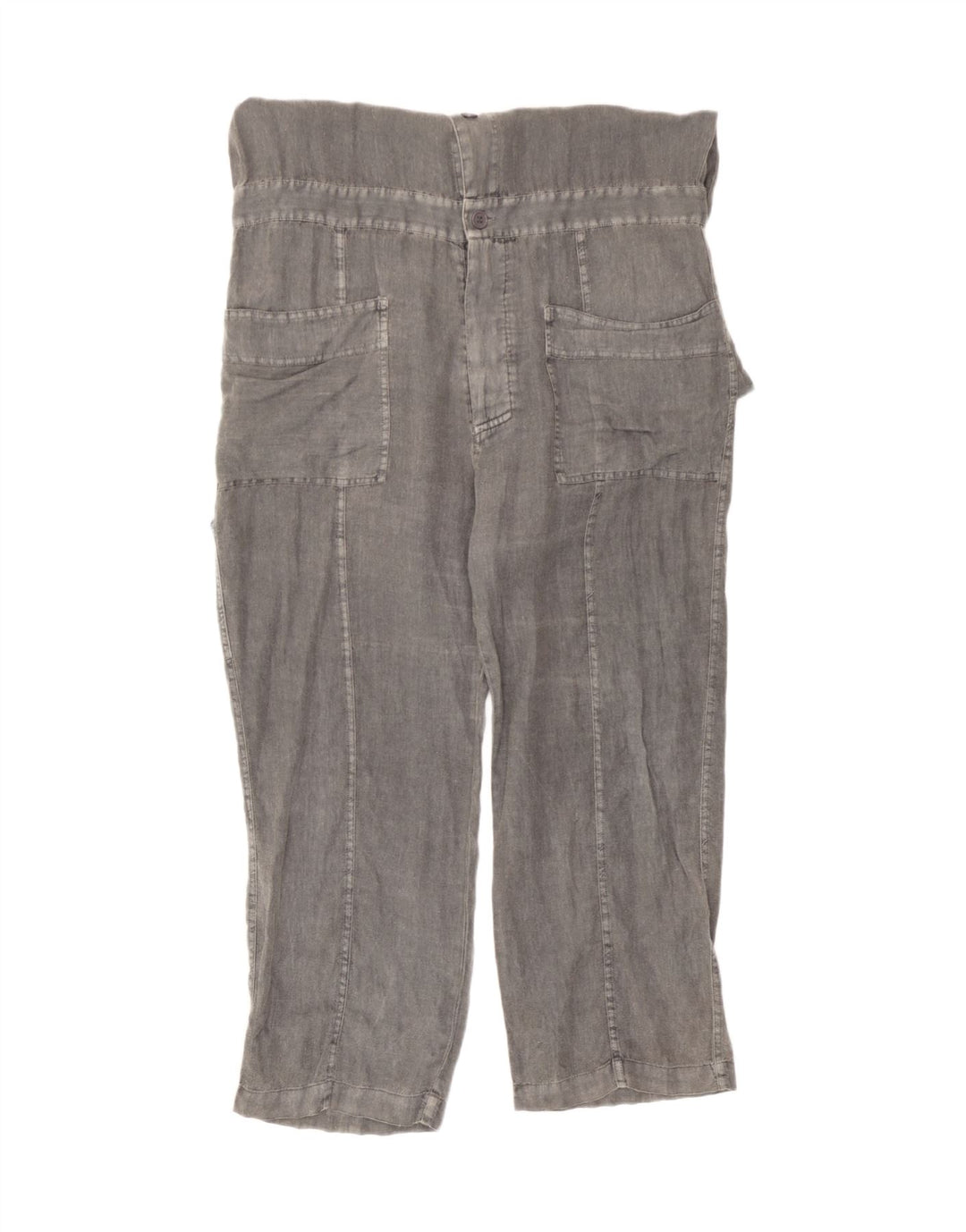 Zara Womens Oversized Jumpsuit UK 14 Medium Grey Linen