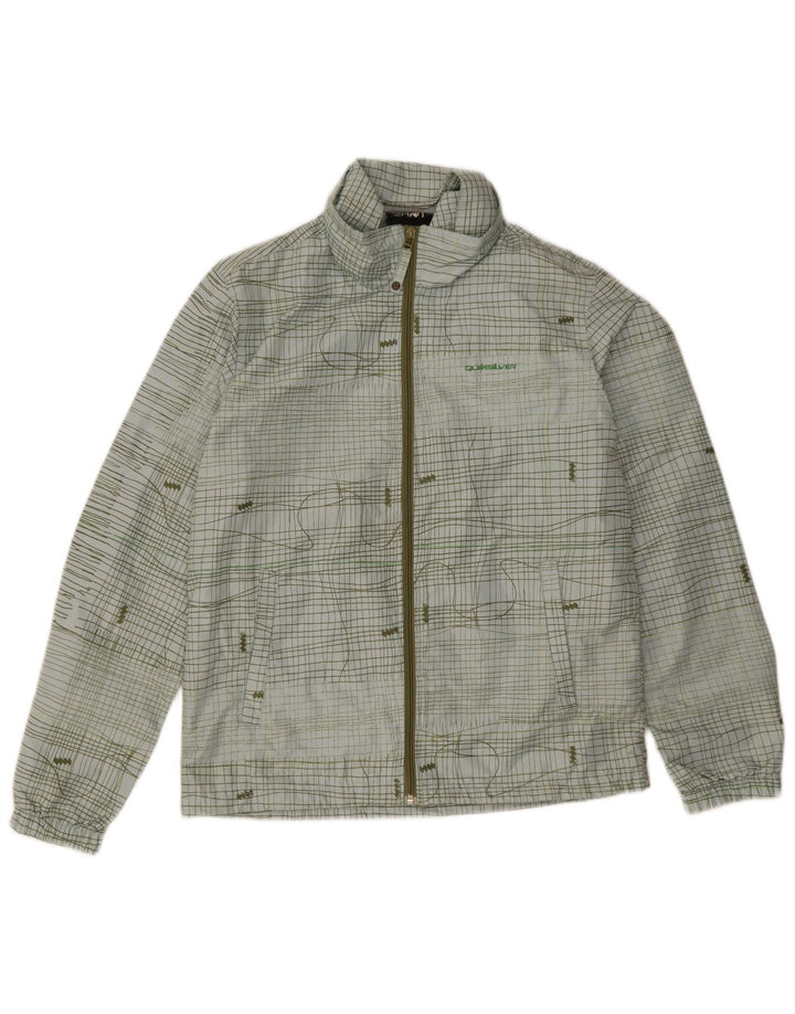 Quiksilver Womens Rain Jacket UK 16 Large Blue Check Polyester