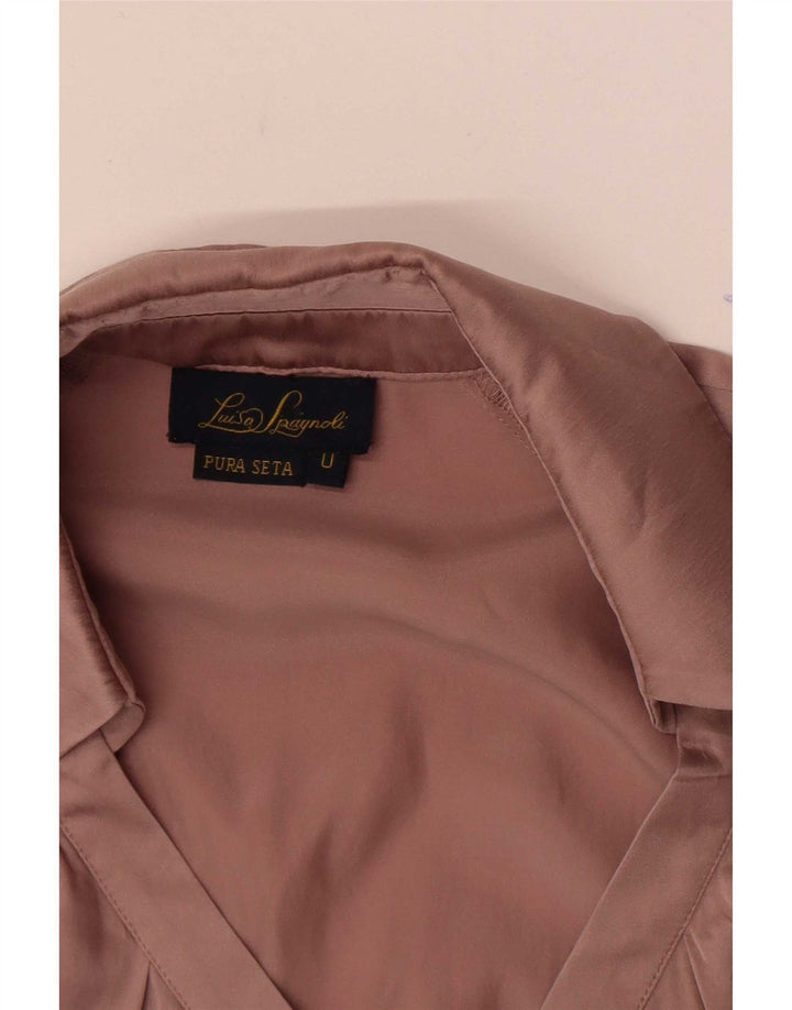 Luisa Spagnoli Womens Shirt Blouse One Size Pink Silk