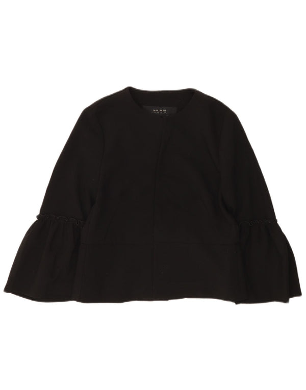 Zara Womens Long Sleeve Cardigan Top UK 12 Medium Black