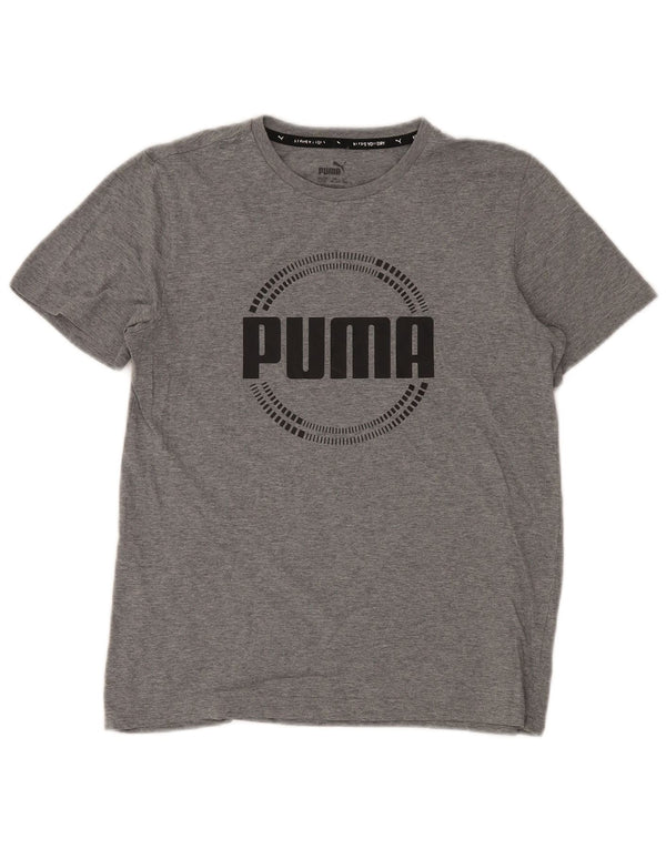 PUMA Boys Graphic T-Shirt Top 13-14 Years Grey Flecked