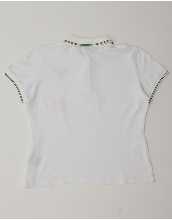 Slam Womens Polo Shirt UK 14 Large White Argyle/Diamond Polyamide