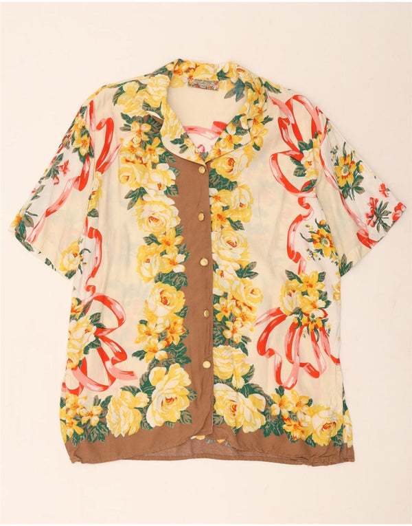 Giulia Galanti Womens Short Sleeve Shirt UK 16 Large Multicoloured Floral