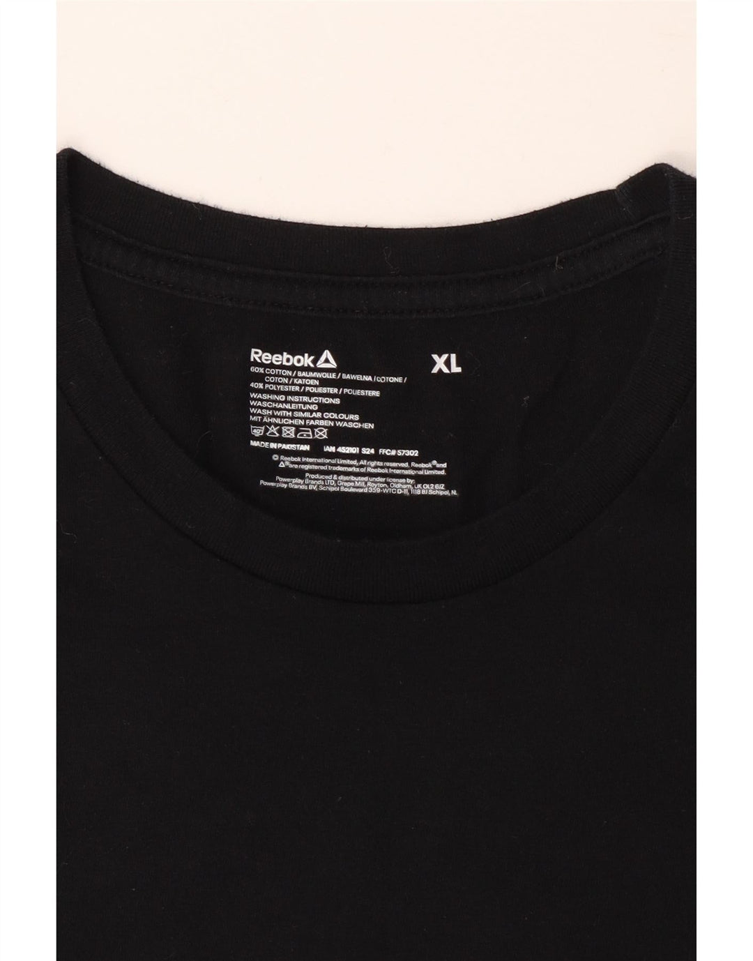 REEBOK Mens T-Shirt Top XL Black Cotton