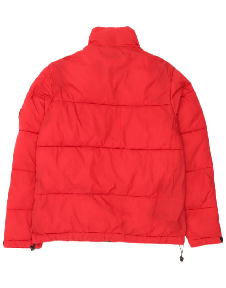 Zara Mens Padded Jacket UK 38 Medium Red Polyamide