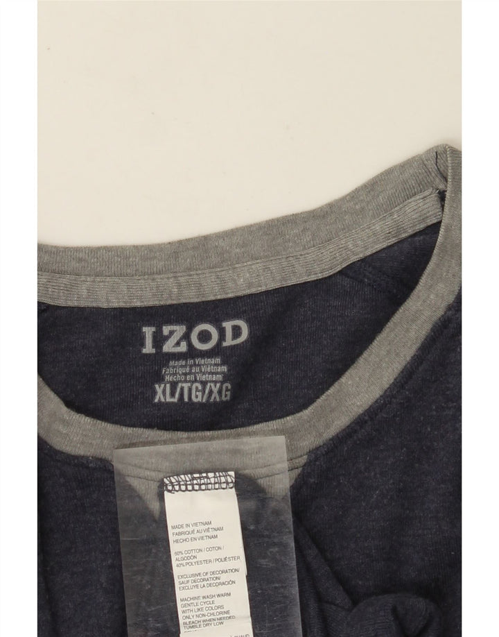 IZOD Mens Top Long Sleeve XL Navy Blue Cotton