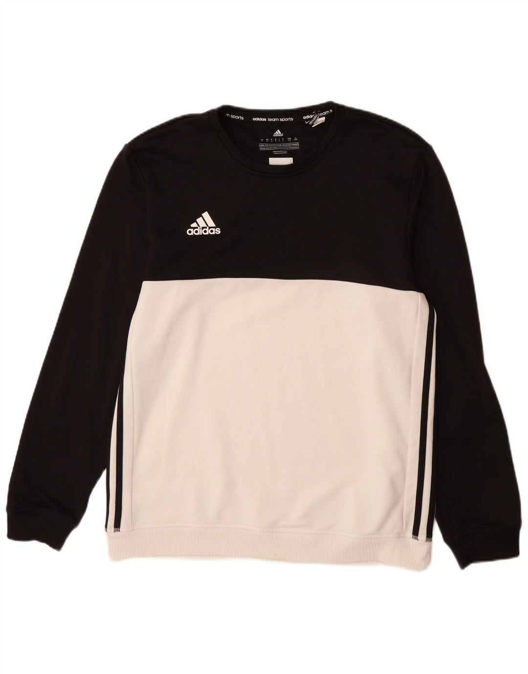 ADIDAS Mens Climalite Sweatshirt Jumper Large White Colourblock Polyester