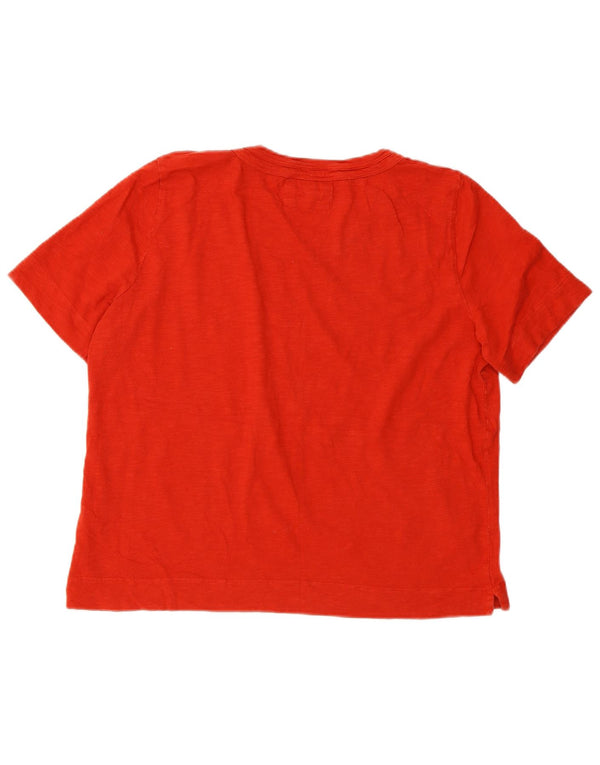 Whistle Womens Crop T-Shirt Top UK 14 Large Red Cotton