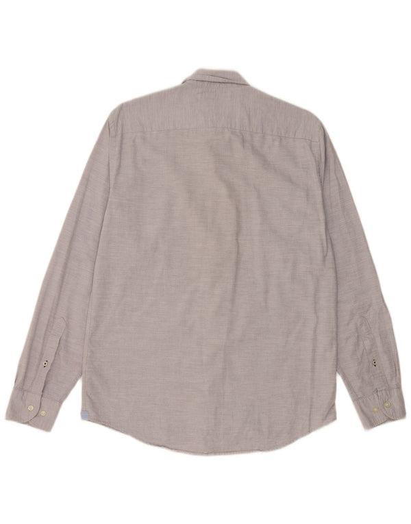 Tommy Hilfiger Mens Regular Fit Shirt Medium Grey Flecked Cotton