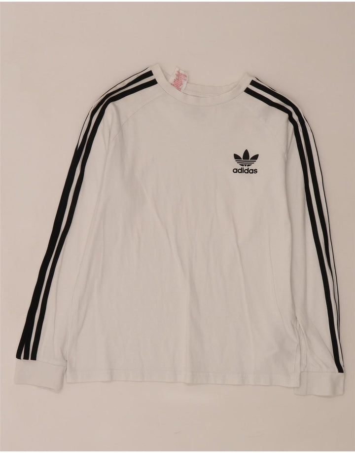 Adidas Boys Top Long Sleeve 12-13 Years White Cotton