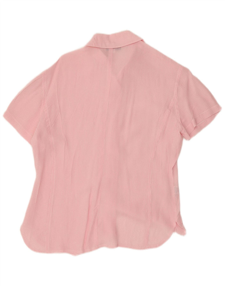 Roberta Puccini Womens Short Sleeve Shirt Blouse IT 44 Medium Pink Gingham