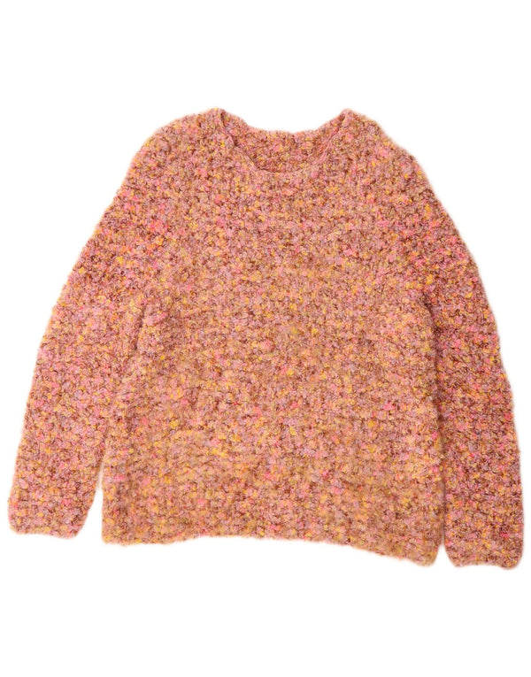 Vintage Womens Boat Neck Jumper Sweater UK 16 Large Pink Flecked