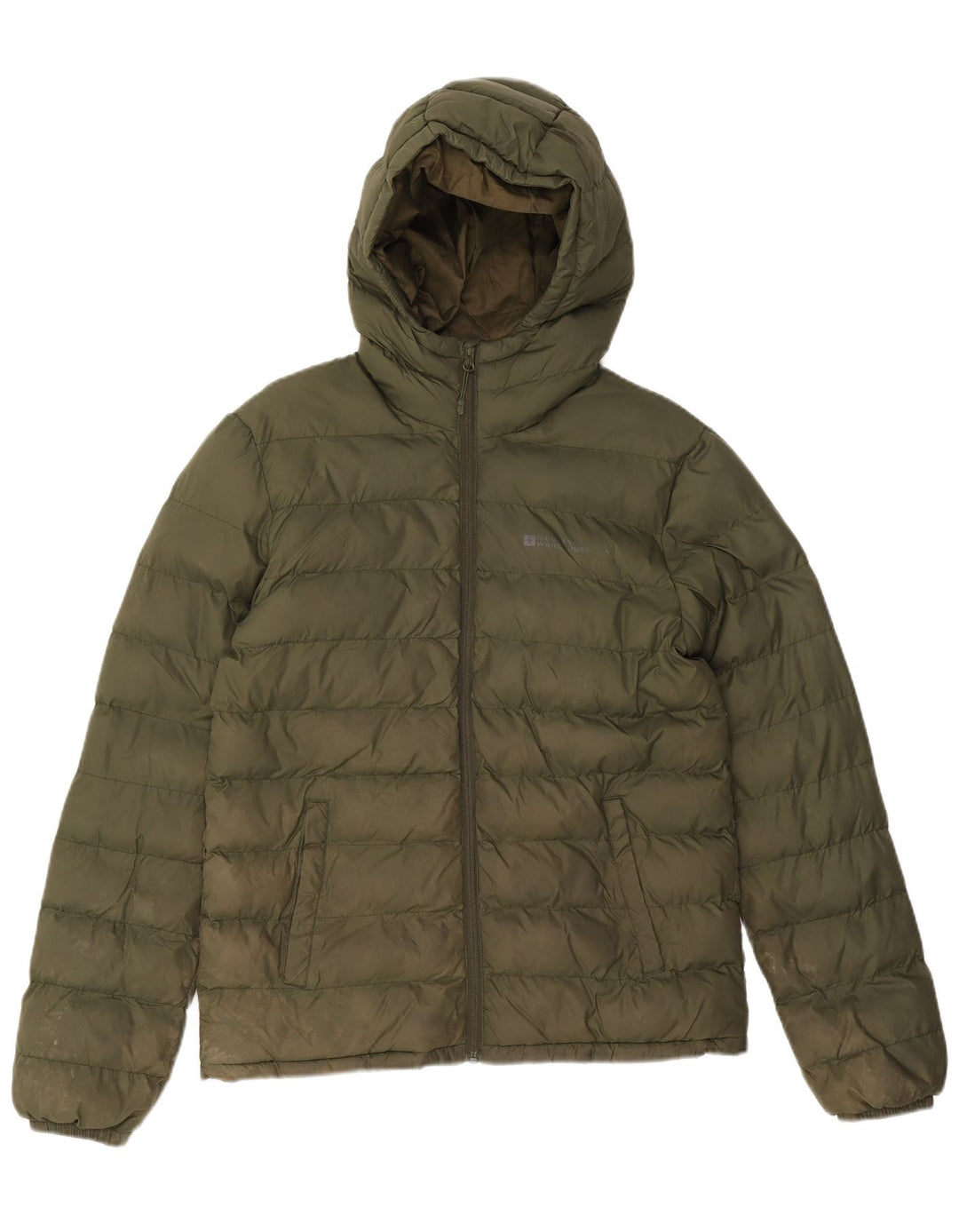 Mountain Warehouse Mens Hooded Padded Jacket UK 36 Small Khaki Polyester