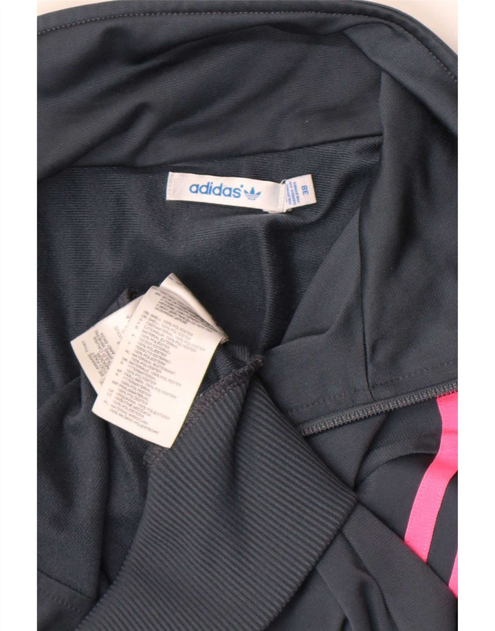 Adidas Womens Tracksuit Top Jacket EU 38 Small Grey Polyester