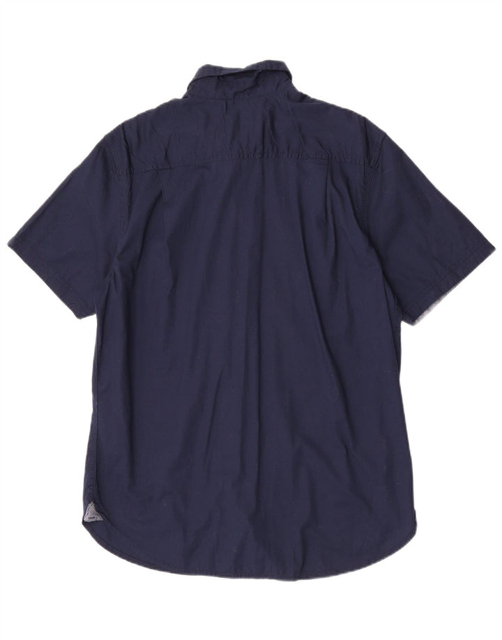 Lee Mens Short Sleeve Shirt Medium Navy Blue Cotton