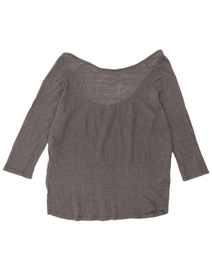 Zara Womens Top 3/4 Sleeve UK 16 Large Grey
