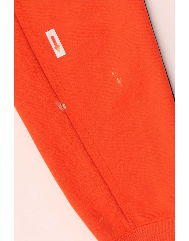 Adidas Mens Zip Hoodie Sweater Medium Orange Polyester