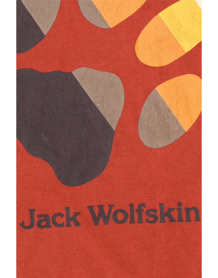 Jack Wolfskin Mens Graphic T-Shirt Top Medium Red Cotton