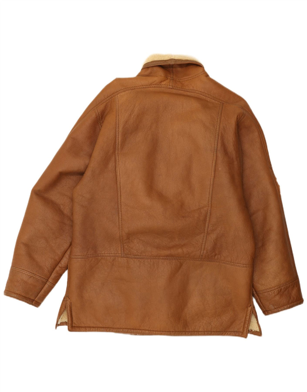VINTAGE Mens Shearling Jacket UK 38 Medium Brown