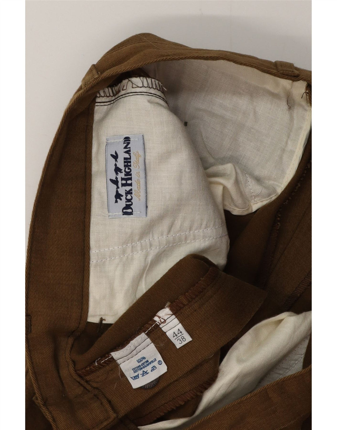 VINTAGE Mens Pegged Chino Trousers W28 L31 Brown Cotton