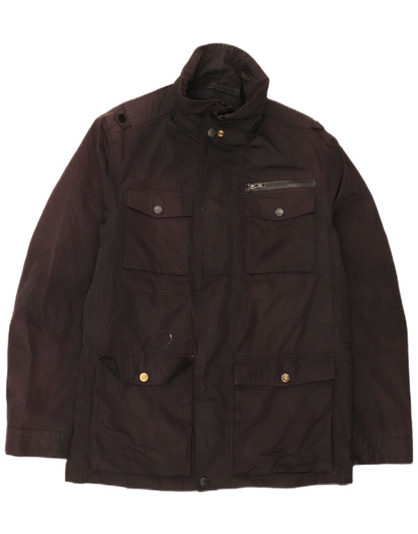 Marks & Spencer Mens Utility Jacket UK 38 Medium Black Polyester