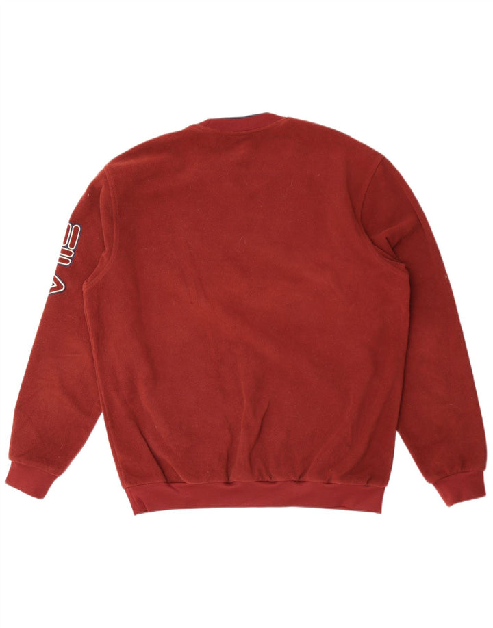Fila Mens Graphic Fleece Jumper Large Maroon Polyester