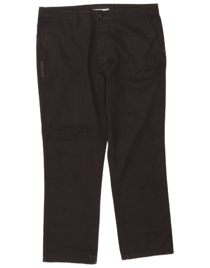 QUIKSILVER Mens Straight Chino Trousers W38 L31 Black Polyester