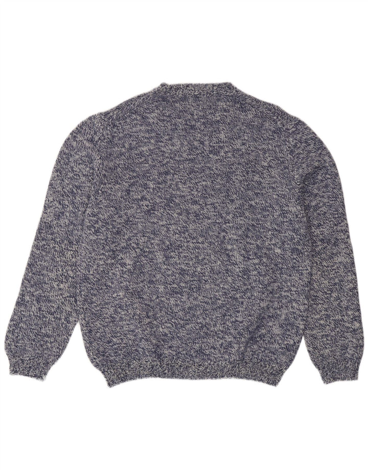Henry Cottons Mens V-Neck Jumper Sweater Medium Navy Blue Flecked