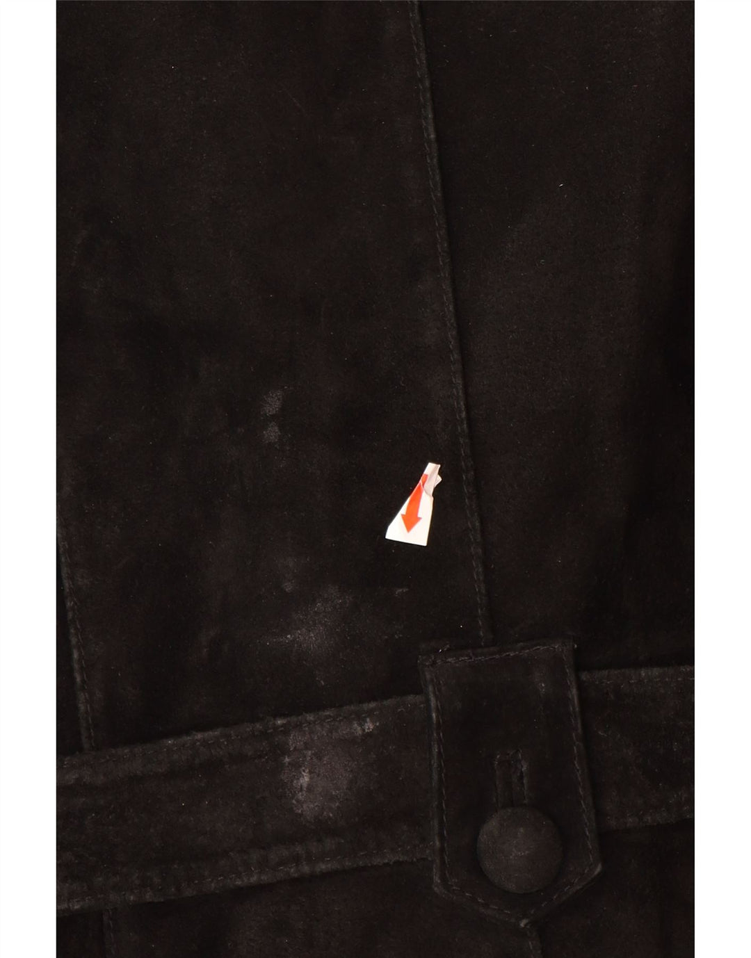 VINTAGE Womens Suede Jacket UK 12 Medium Black Leather